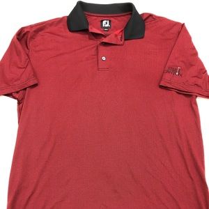 FootJoy Men’s Golf Polo Red W/Black Specks Large